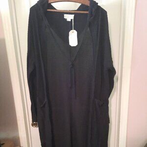 L  Love Riche Black Knit Hoodie Cover-up/Sweater